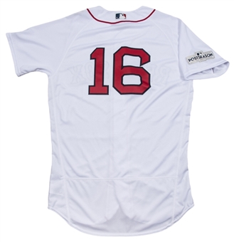 2017 Andrew Benintendi Game Used Boston Red Sox Rookie Year & Postseason Home Jersey (MLB Authenticated)